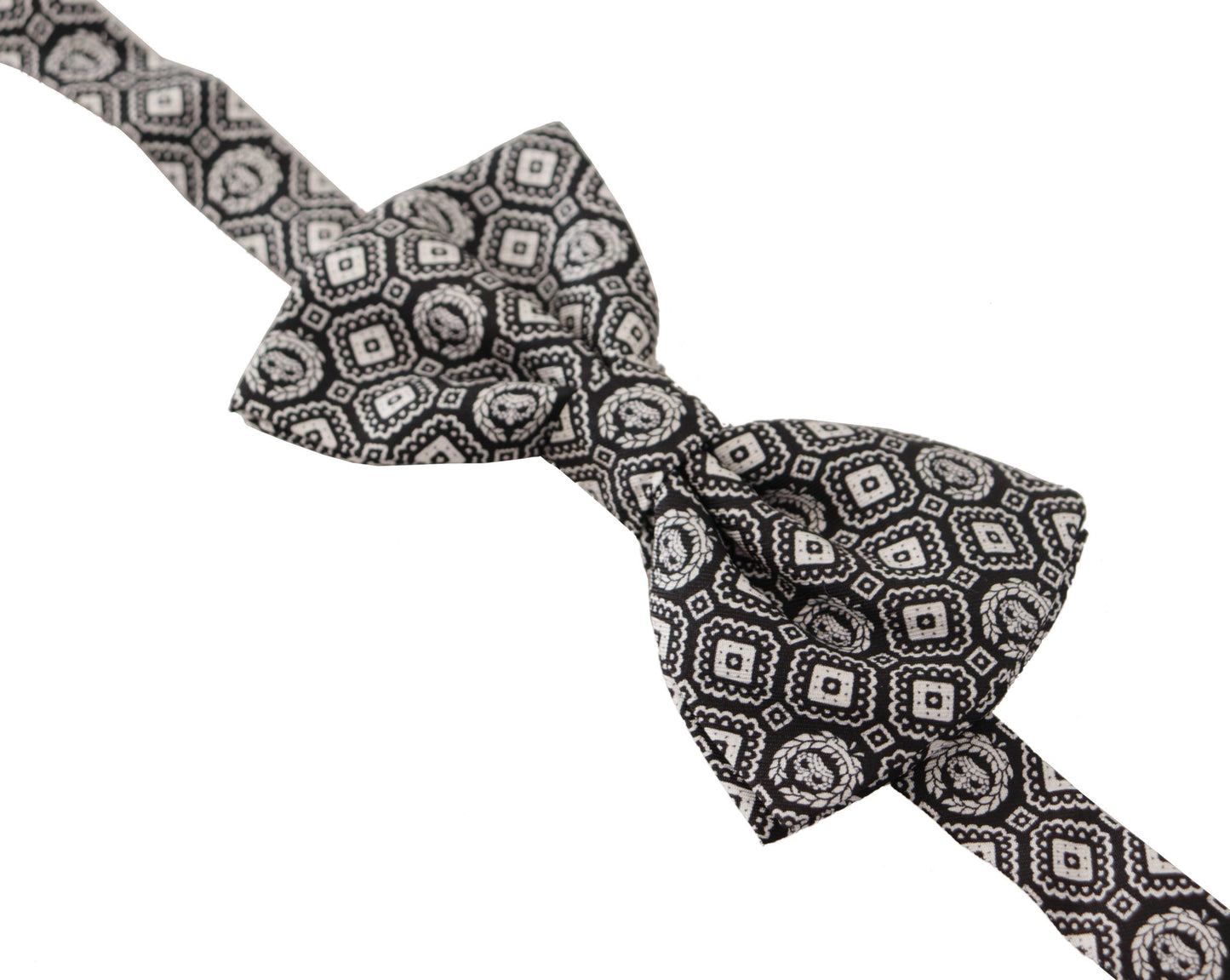 Nœud papillon réglable Dolce & Gabbana noir et blanc 100 % soie