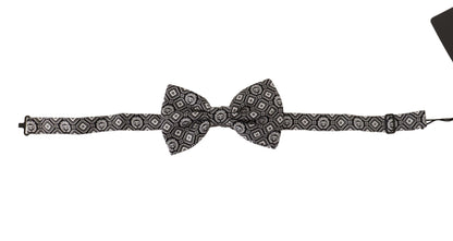Nœud papillon réglable Dolce & Gabbana noir et blanc 100 % soie