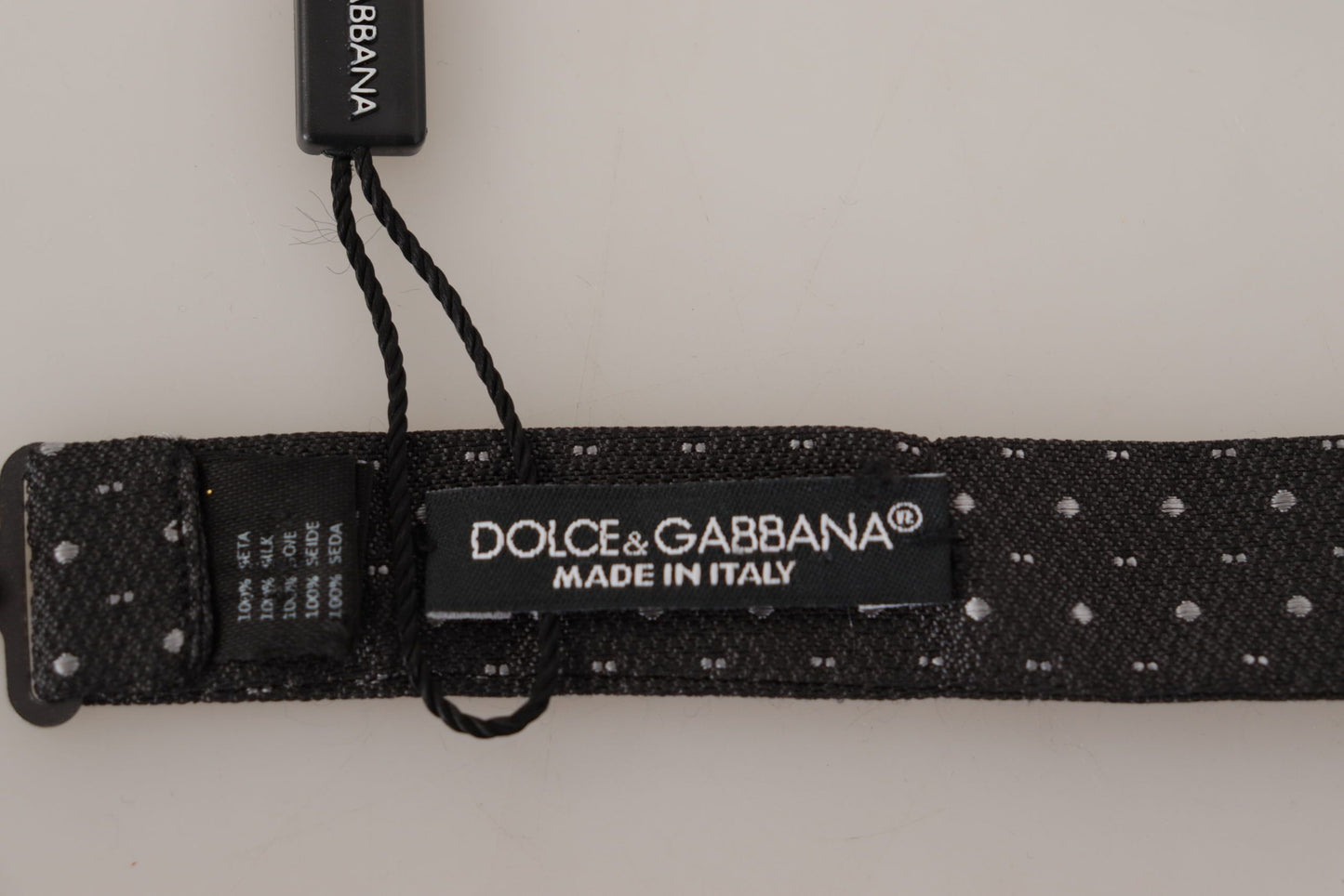 Nœud Papillon Dolce & Gabbana Gris à Pois 100% Soie