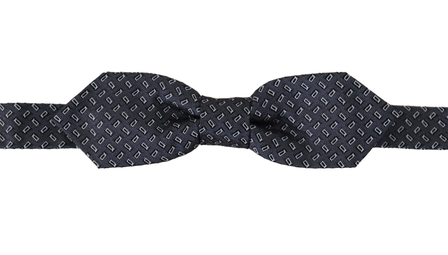 Cravate Papillon Dolce & Gabbana Bleu Gris à Pois 100% Soie