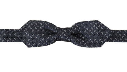 Cravate Papillon Dolce & Gabbana Bleu Gris à Pois 100% Soie