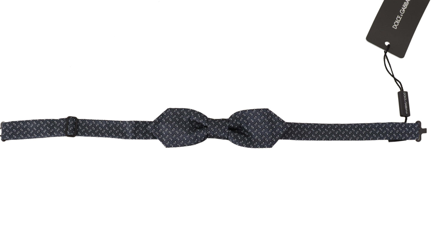 Cravate Papillon Dolce & Gabbana Bleu Gris à Pois 100% Soie