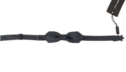 Cravate Papillon Dolce & Gabbana Bleu Gris à Pois 100% Soie