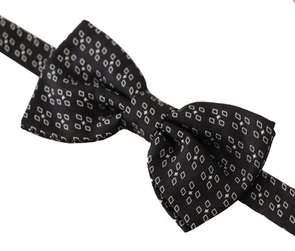 Nœud papillon Dolce & Gabbana à pois noirs et blancs 100 % soie