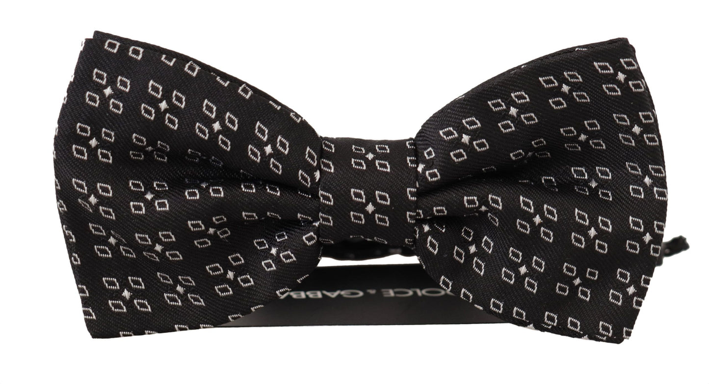 Nœud papillon Dolce & Gabbana à pois noirs et blancs 100 % soie