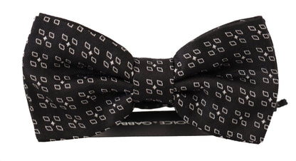 Nœud papillon Dolce & Gabbana à pois noirs et blancs 100 % soie