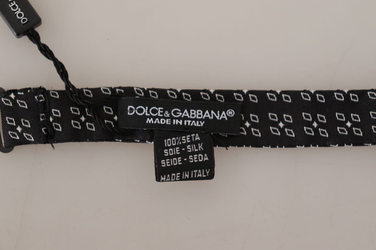Nœud papillon Dolce & Gabbana à pois noirs et blancs 100 % soie