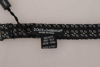 Nœud papillon Dolce & Gabbana à pois noirs et blancs 100 % soie