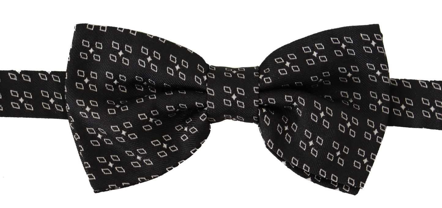 Nœud papillon Dolce & Gabbana à pois noirs et blancs 100 % soie