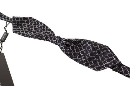Cravate papillon ronde 100 % soie noire et blanche Dolce & Gabbana