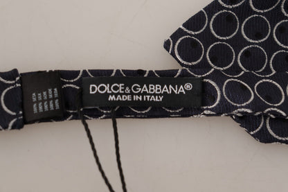 Cravate papillon ronde 100 % soie noire et blanche Dolce & Gabbana
