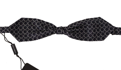 Cravate papillon ronde 100 % soie noire et blanche Dolce & Gabbana