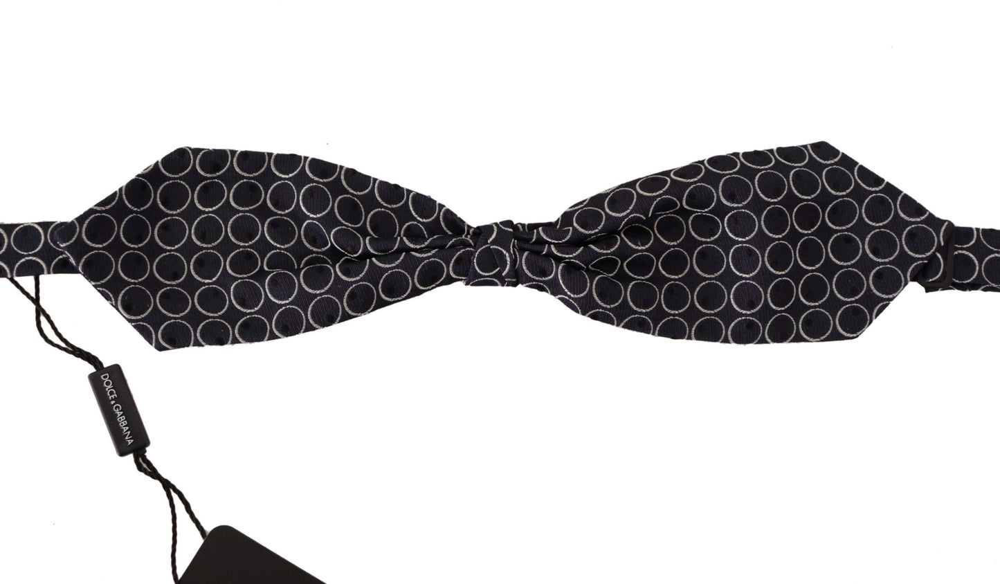 Cravate papillon ronde 100 % soie noire et blanche Dolce & Gabbana