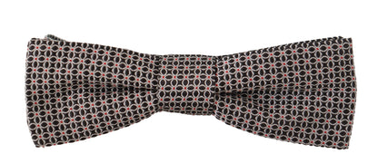 Cravate Nœud Papillon Dolce & Gabbana en Soie à Motif Floral Noir et Blanc