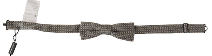 Cravate Nœud Papillon Dolce & Gabbana en Soie à Motif Floral Noir et Blanc
