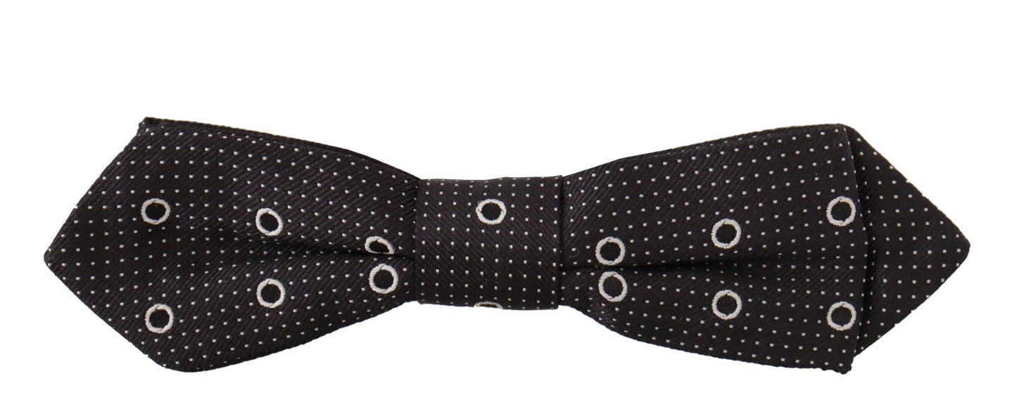 Nœud Papillon Dolce & Gabbana en Soie Noire à Pois Blancs