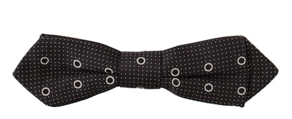 Nœud Papillon Dolce & Gabbana en Soie Noire à Pois Blancs