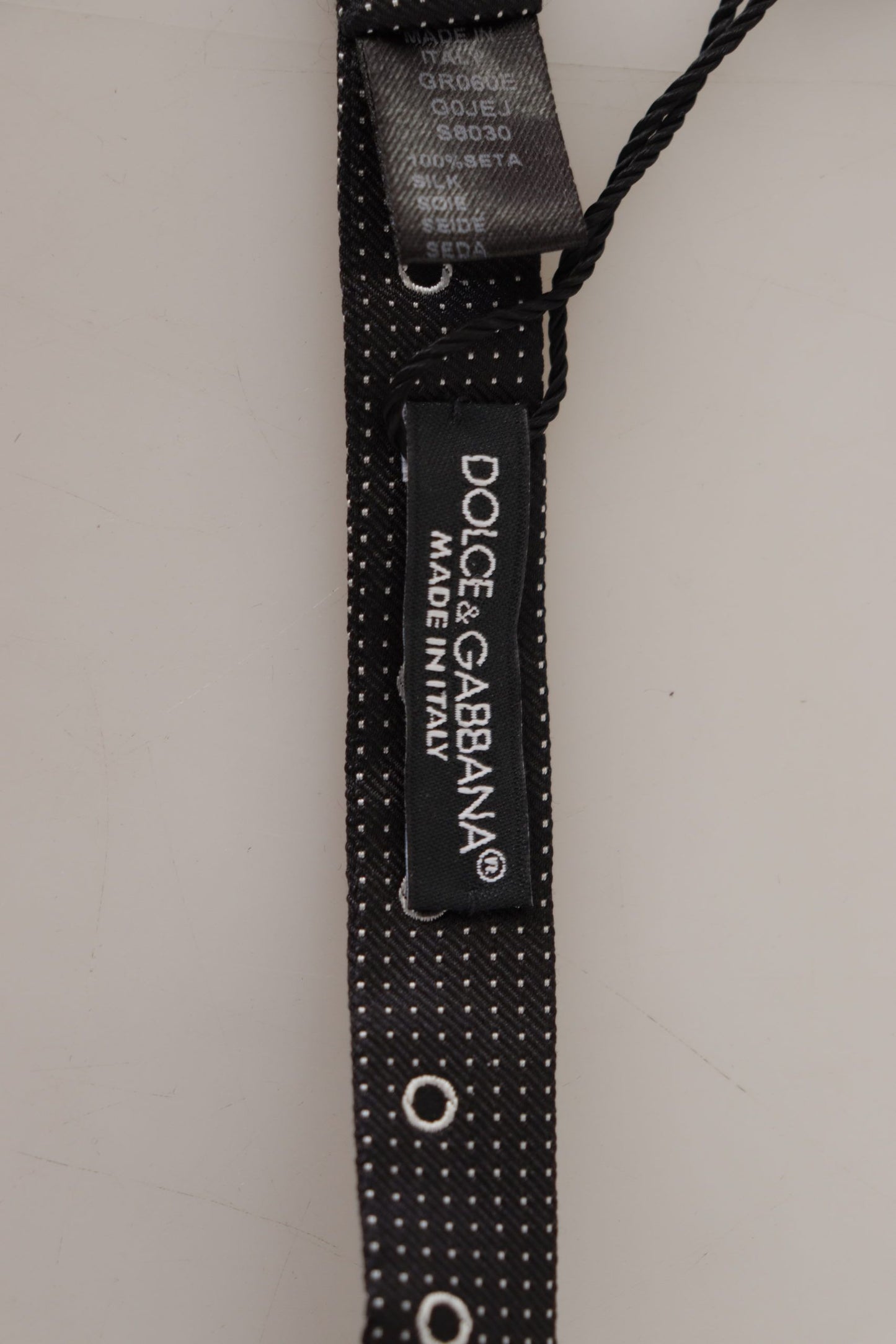 Nœud Papillon Dolce & Gabbana en Soie Noire à Pois Blancs