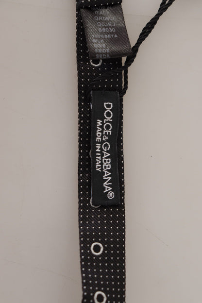Nœud Papillon Dolce & Gabbana en Soie Noire à Pois Blancs