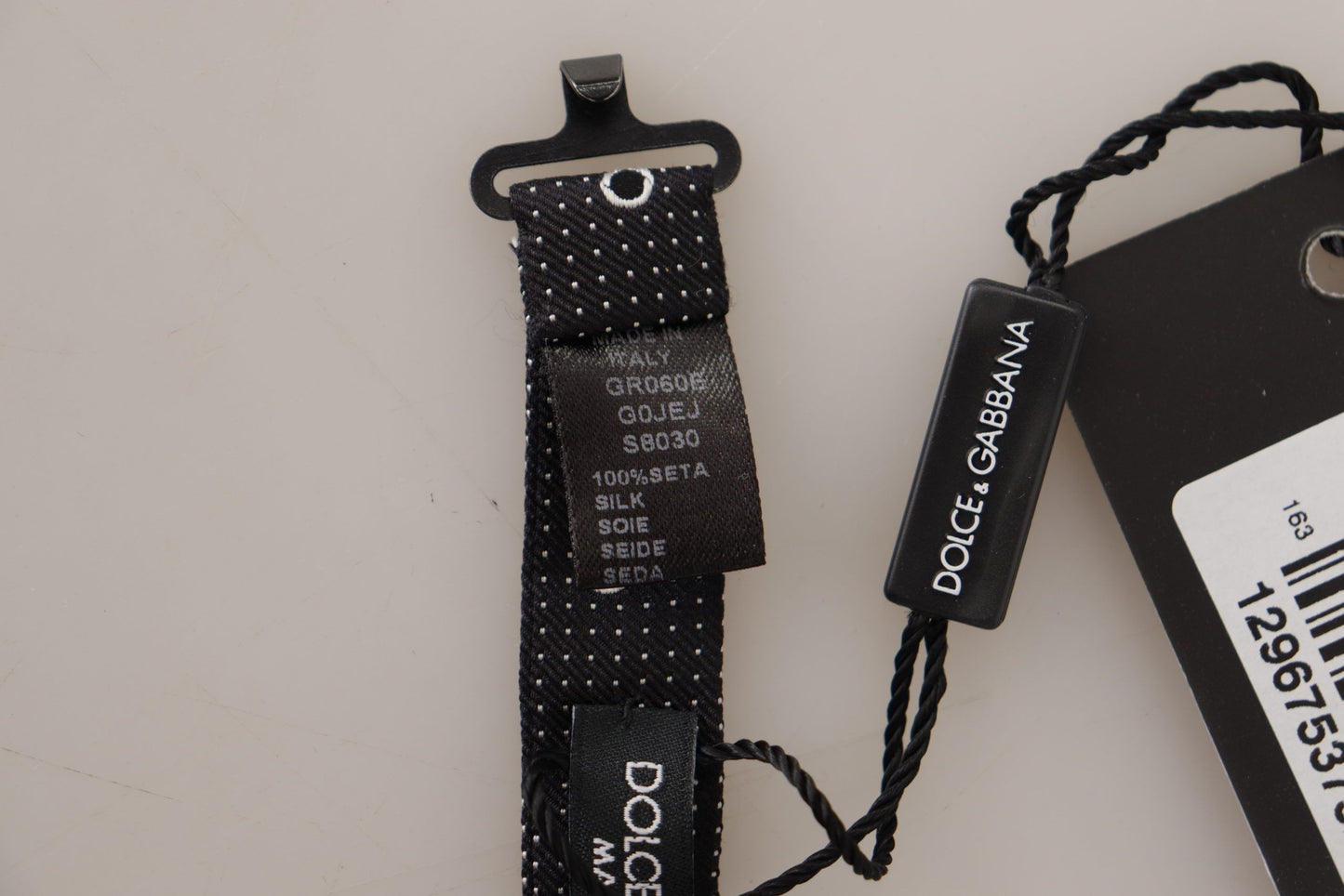 Nœud Papillon Dolce & Gabbana en Soie Noire à Pois Blancs