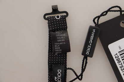 Nœud Papillon Dolce & Gabbana en Soie Noire à Pois Blancs