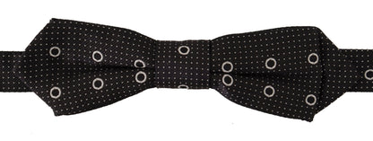 Nœud Papillon Dolce & Gabbana en Soie Noire à Pois Blancs