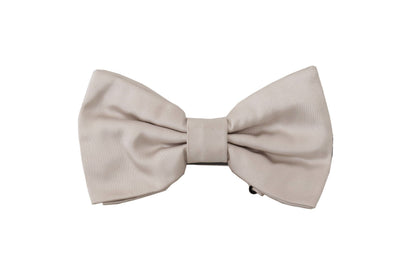 Nœud papillon Dolce & Gabbana gris 100 % soie, tour de cou réglable