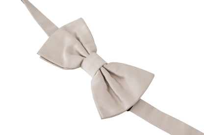 Nœud papillon Dolce & Gabbana gris 100 % soie, tour de cou réglable