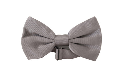 Nœud papillon Dolce & Gabbana gris 100 % soie, réglable