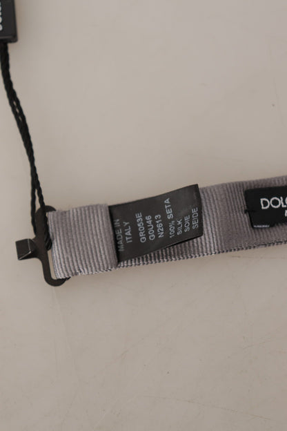Nœud papillon Dolce & Gabbana gris 100 % soie, réglable