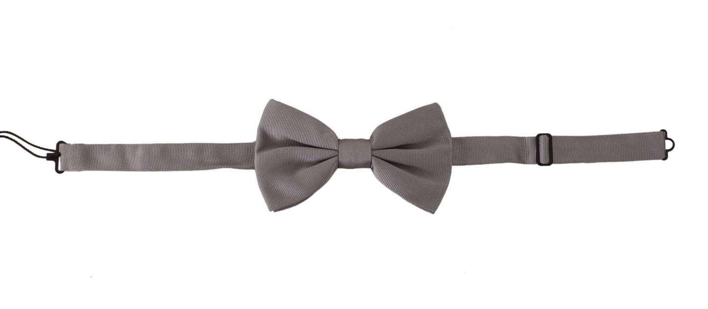 Nœud papillon Dolce & Gabbana gris 100 % soie, réglable