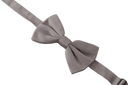 Nœud papillon Dolce & Gabbana gris 100 % soie, réglable