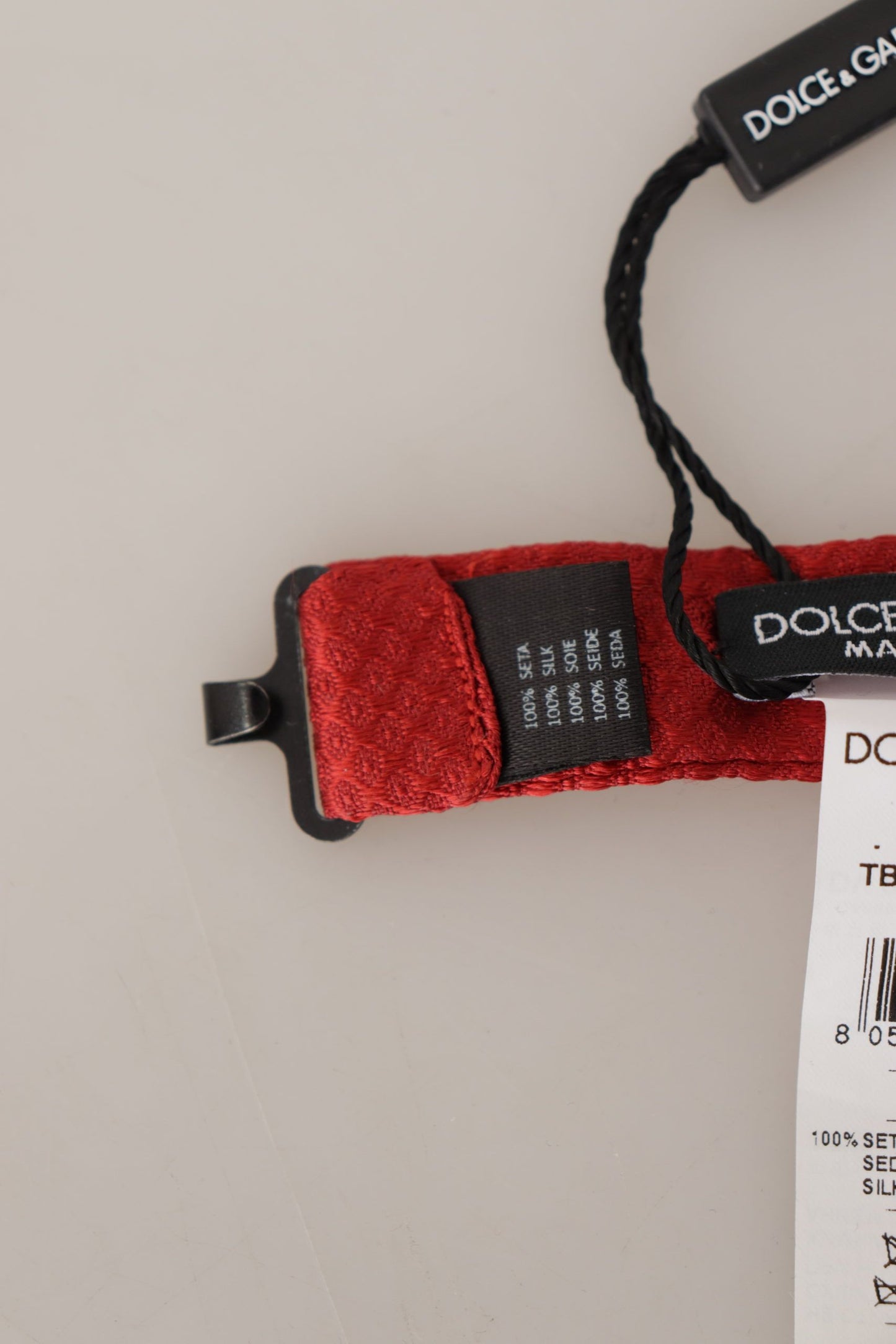 Nœud papillon Dolce & Gabbana en soie rouge 100 % réglable