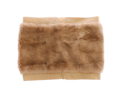 Foulard-col en fourrure de vison beige Dolce & Gabbana