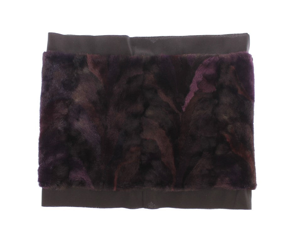 Écharpe tour de cou en fourrure de vison violette Dolce & Gabbana