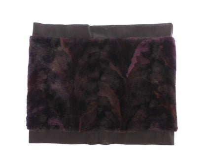 Écharpe tour de cou en fourrure de vison violette Dolce & Gabbana