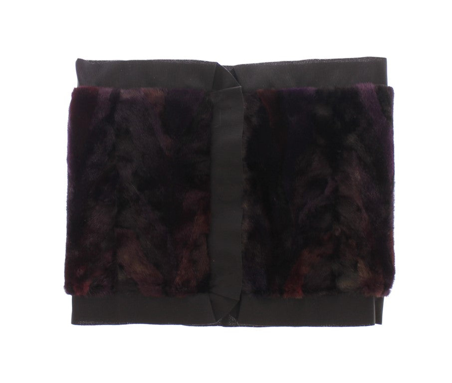 Écharpe tour de cou en fourrure de vison violette Dolce & Gabbana