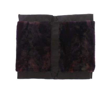 Écharpe tour de cou en fourrure de vison violette Dolce & Gabbana