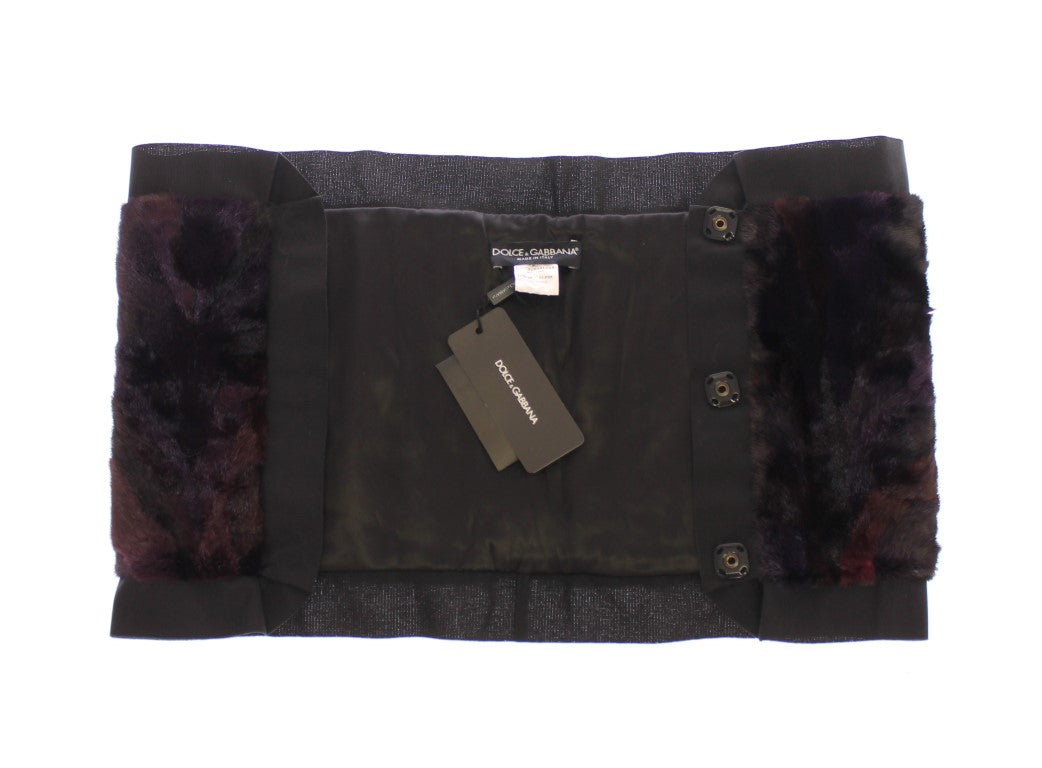 Écharpe tour de cou en fourrure de vison violette Dolce & Gabbana