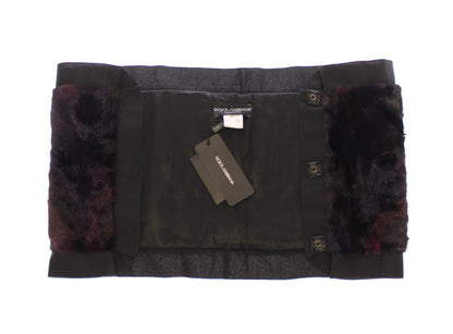 Écharpe tour de cou en fourrure de vison violette Dolce & Gabbana