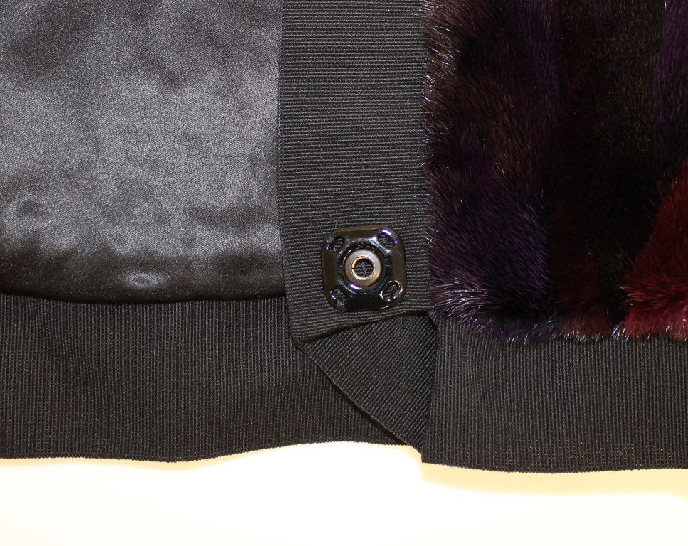 Écharpe tour de cou en fourrure de vison violette Dolce & Gabbana