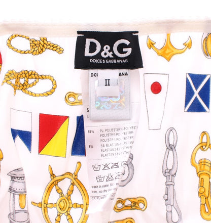 Sous-vêtements extensibles Dolce & Gabbana blancs, brassière et culotte de style marin