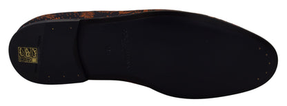 Chaussons mocassins Dolce & Gabbana motif floral rouille bleu