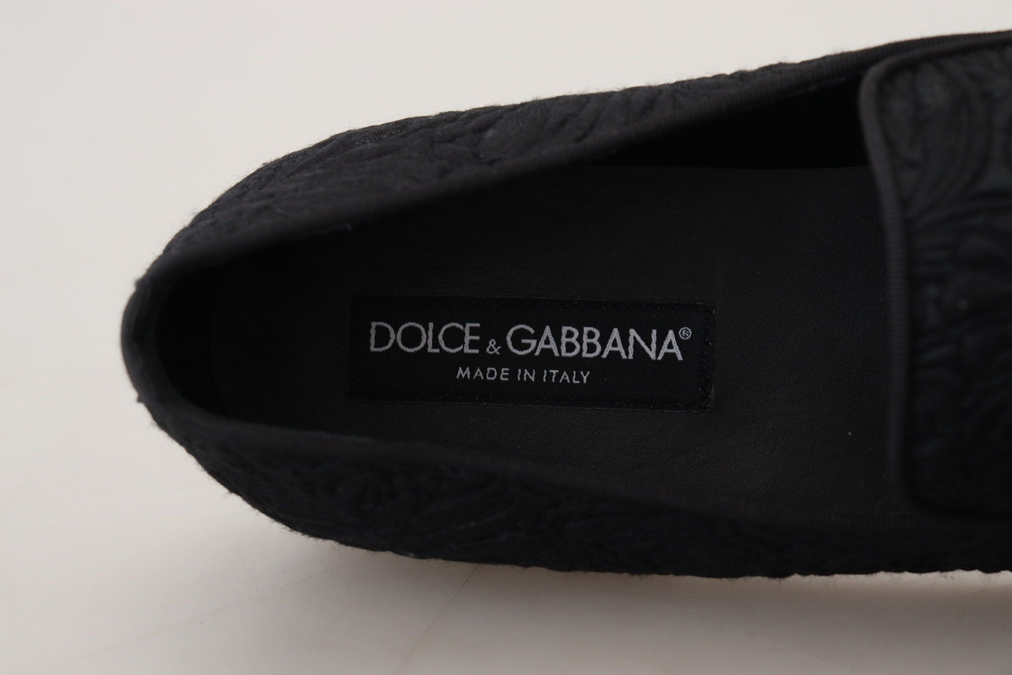Chaussures Mocassins Noirs Jacquard Fleuri Dolce & Gabbana