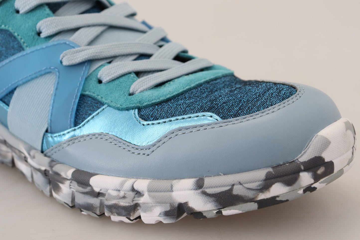 Baskets basses de sport Dolce & Gabbana en cuir gris-bleu