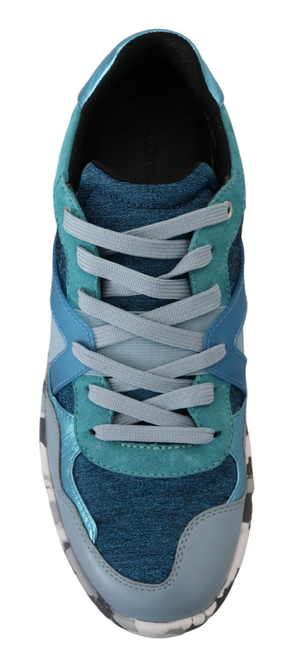 Baskets basses de sport Dolce & Gabbana en cuir gris-bleu