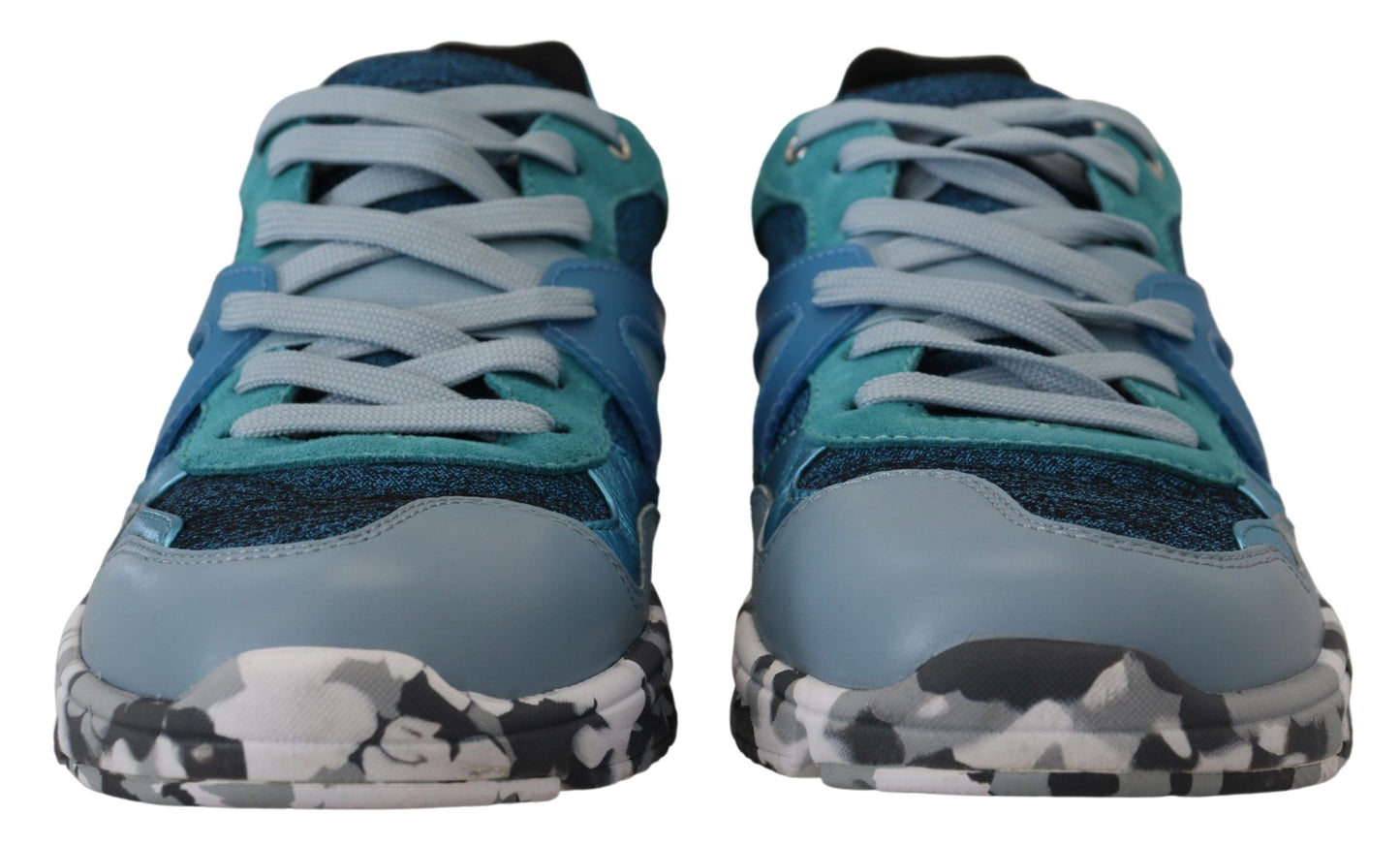 Baskets basses de sport Dolce & Gabbana en cuir gris-bleu