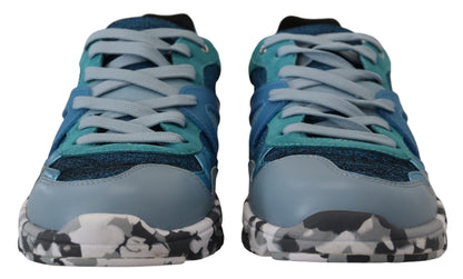 Baskets basses de sport Dolce & Gabbana en cuir gris-bleu