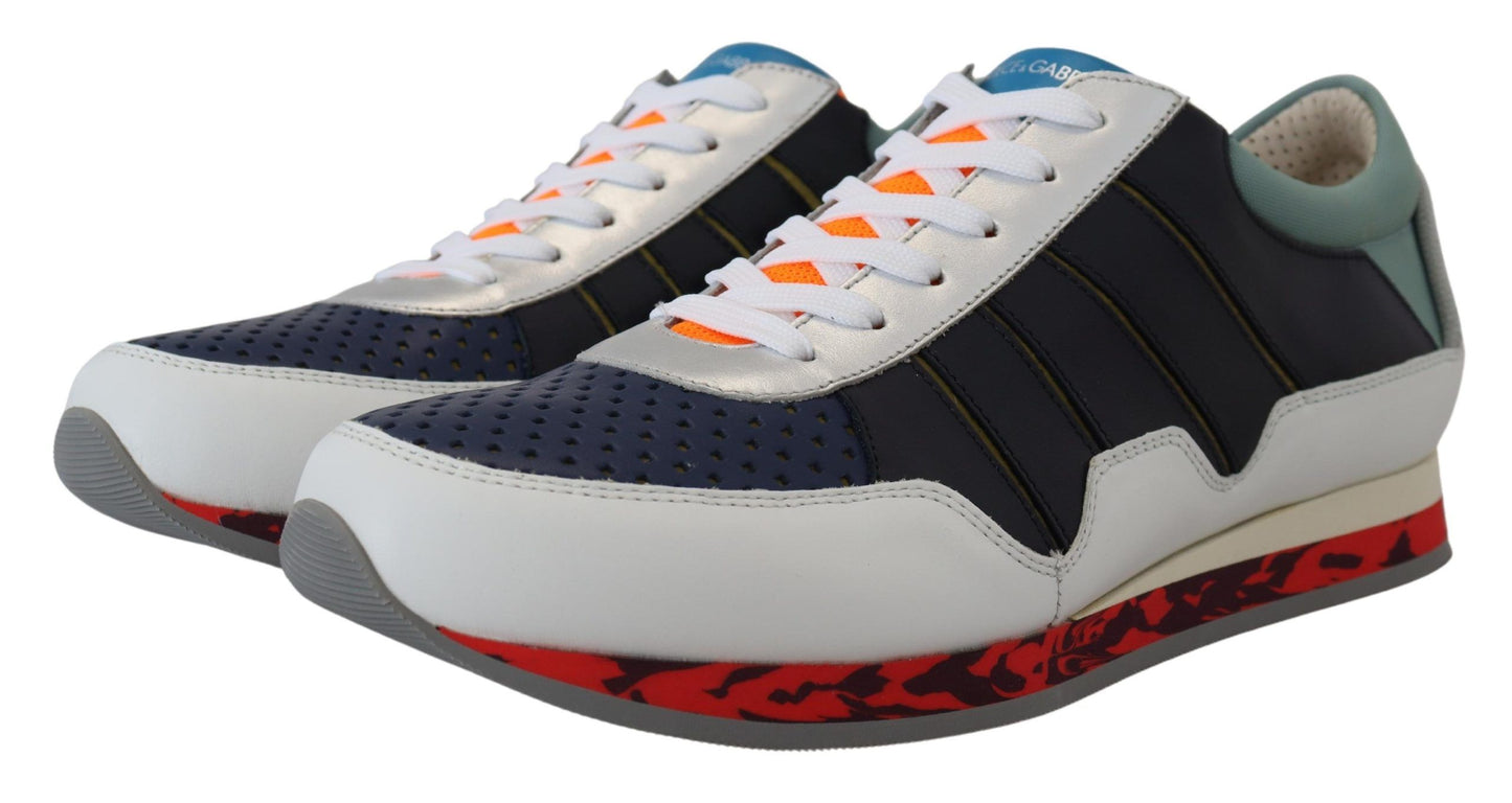 Baskets basses de sport en cuir multicolore Dolce & Gabbana