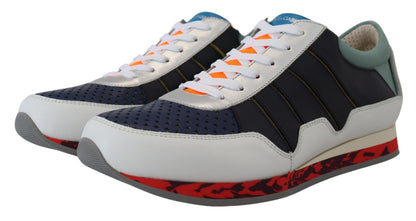 Baskets basses de sport en cuir multicolore Dolce & Gabbana